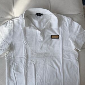 Versace Classic White Polo with Gold Detail